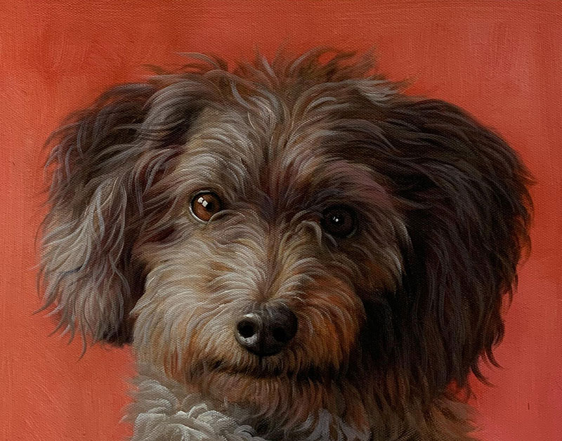 Custom acrylic drawing of a puppy 