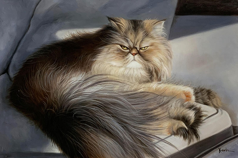 Beautiful oil painting of a cat 