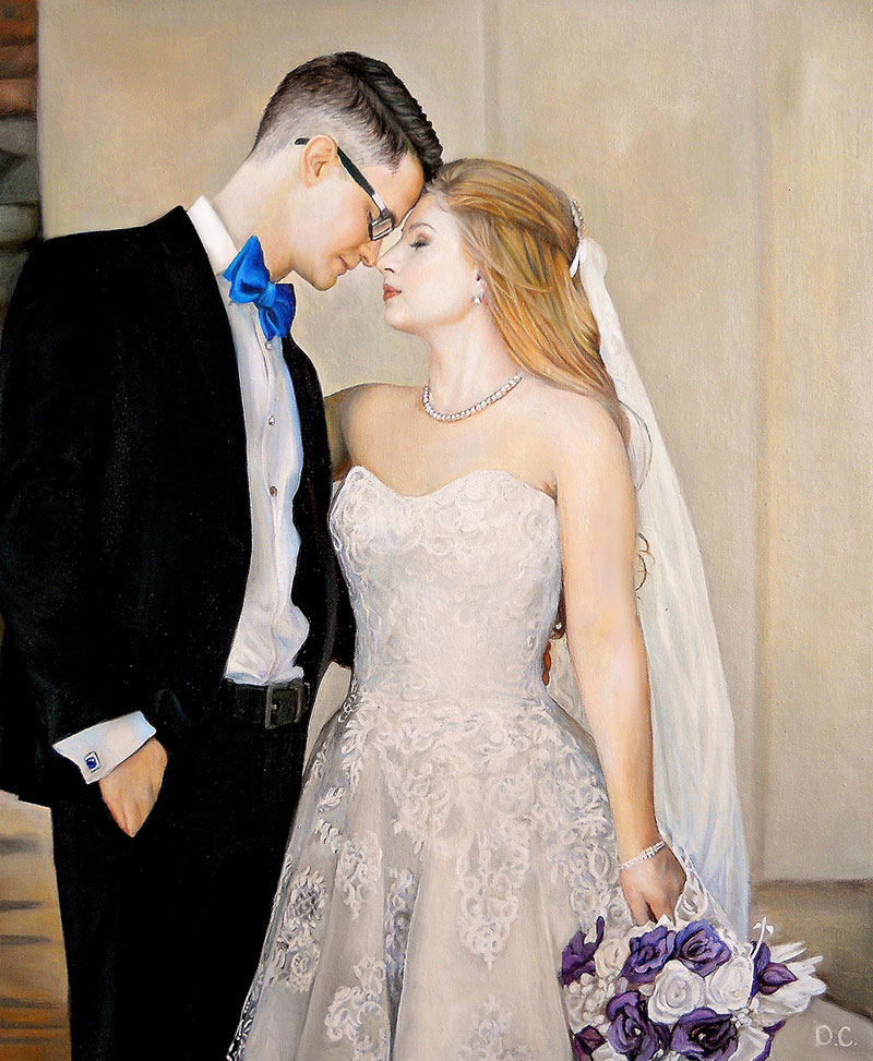 Personalized oil wedding painting