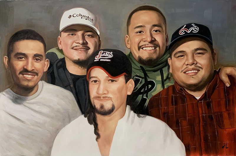 Custom oil painting of the best friends