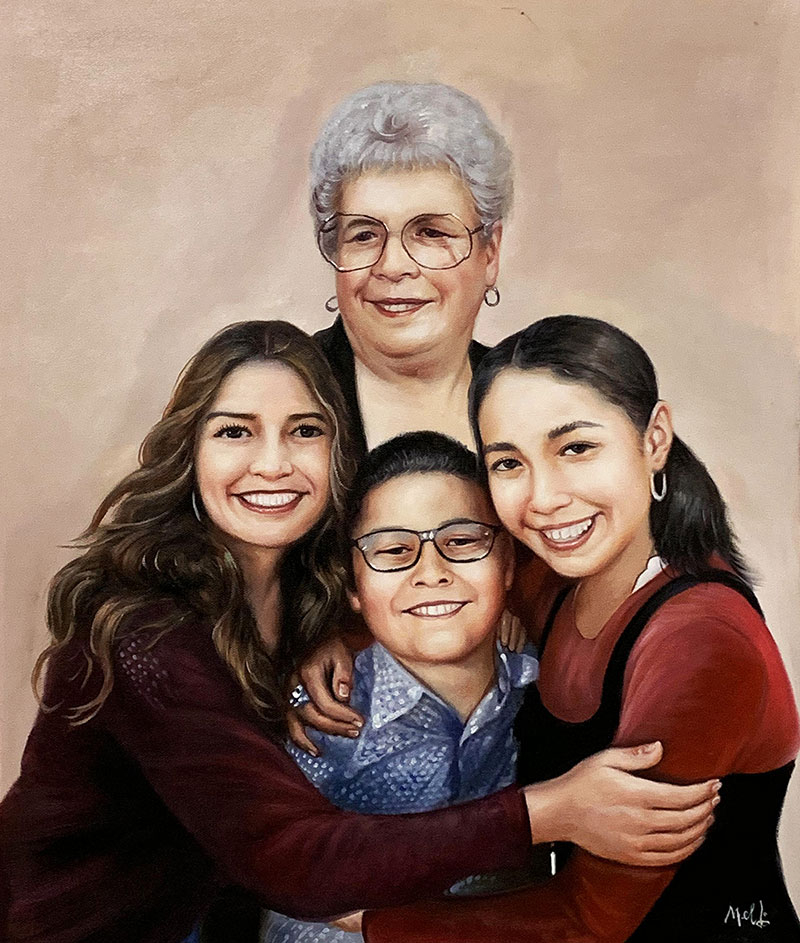 Custom oil family portrait