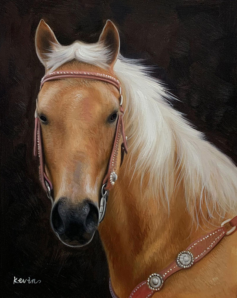 Handmade oil artwork of a horse