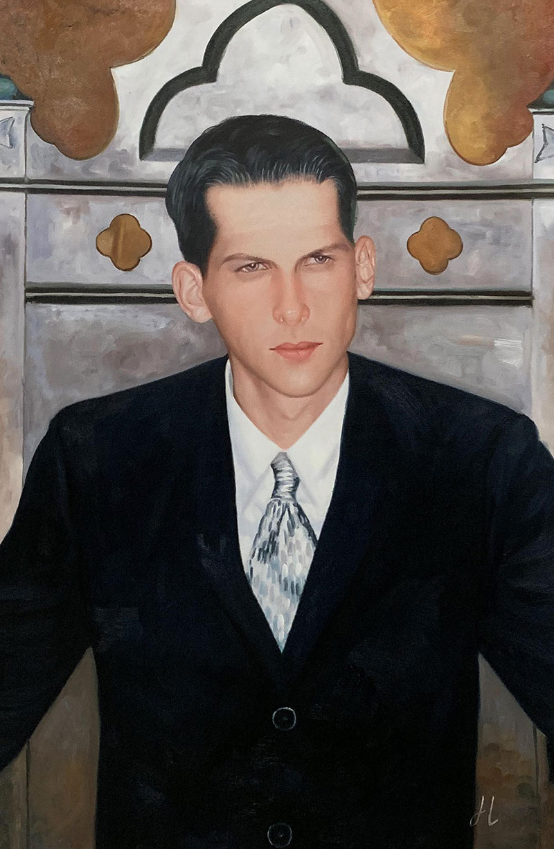 Custom oil portrait of a man in suit