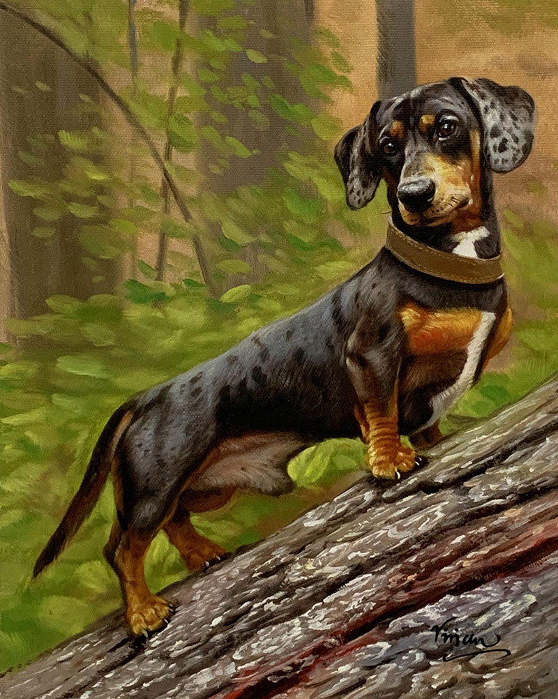 Custom handmade oil painting of a pet