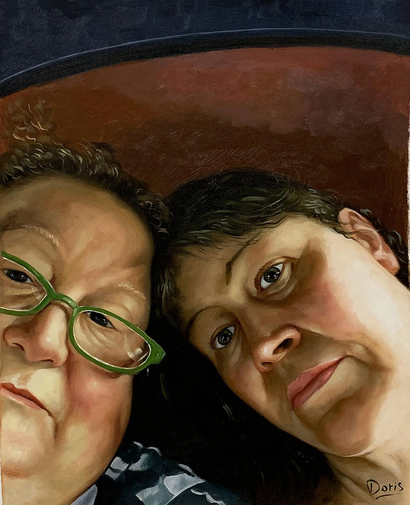 Personalized oil painting of two adults