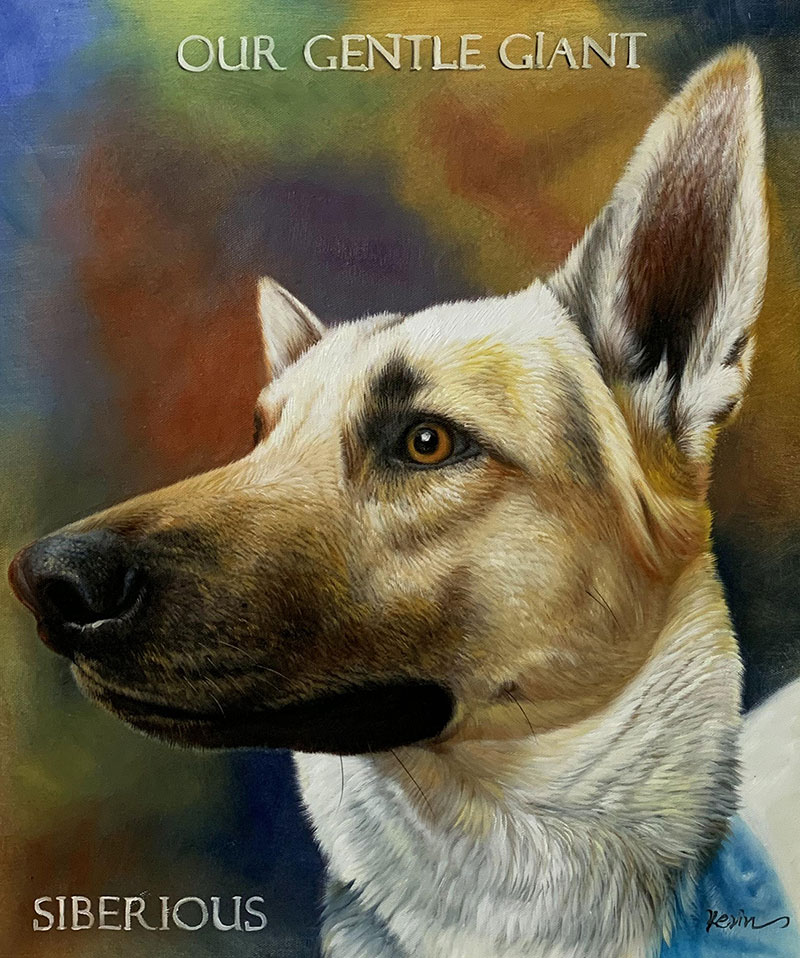Custom oil painting of a dog 