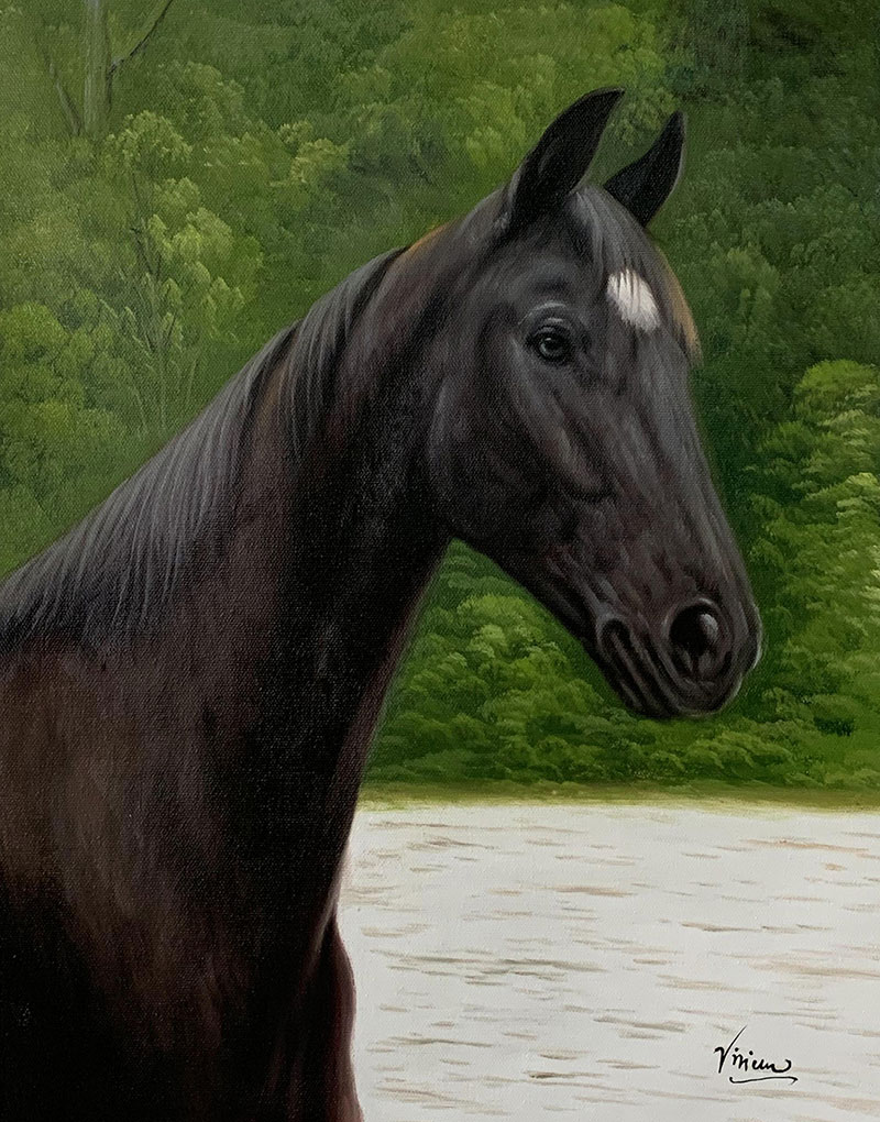Custom oil painting of a horse