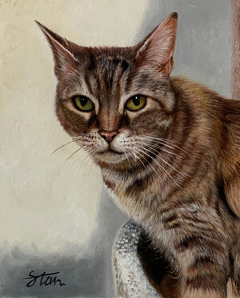 Custom acrylic painting of a cat