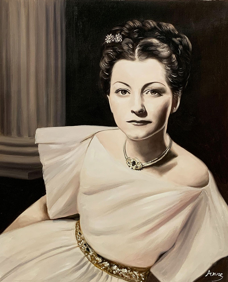 Gorgeous vintage oil painting of a woman