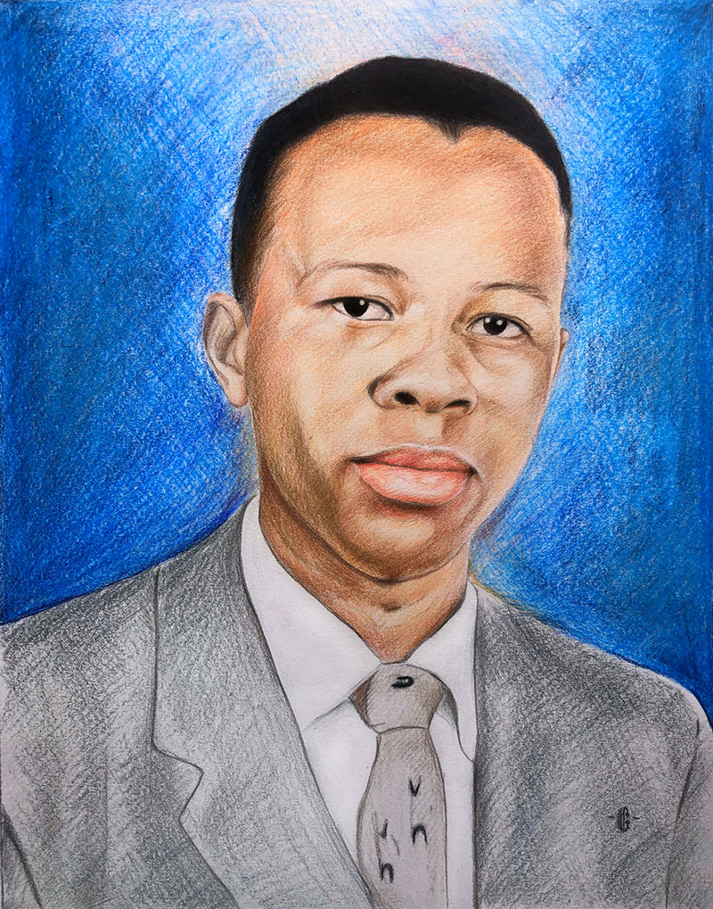 Personalized color pencil painting of an adult