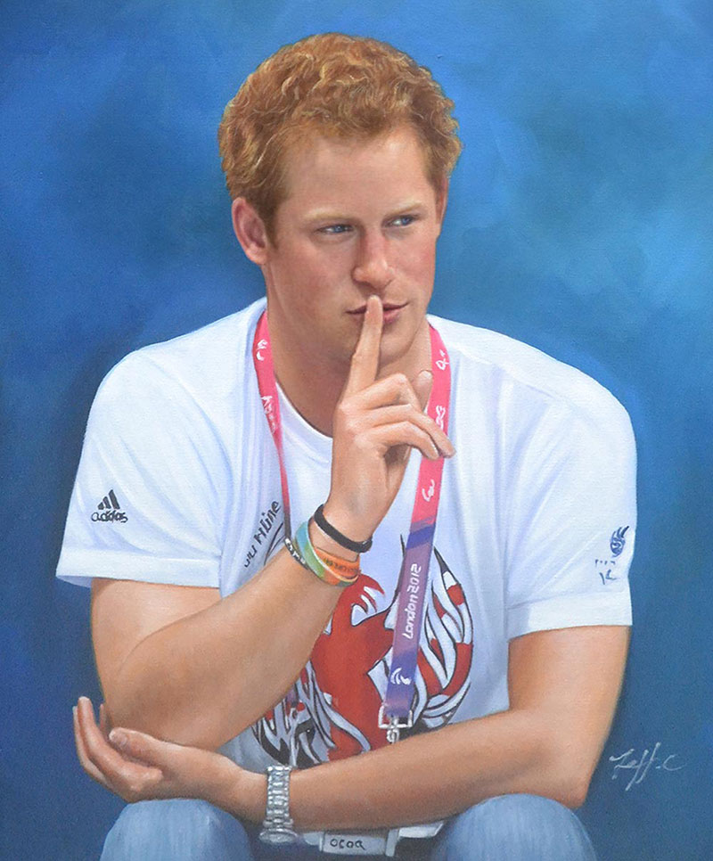 a custom oil painting of a ginger man