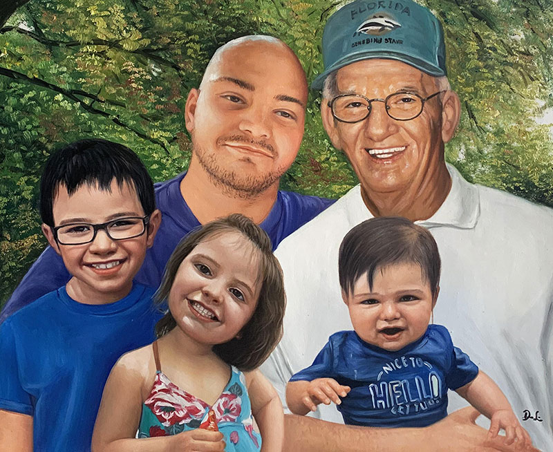 Beautiful acrylic artwork of a happy family