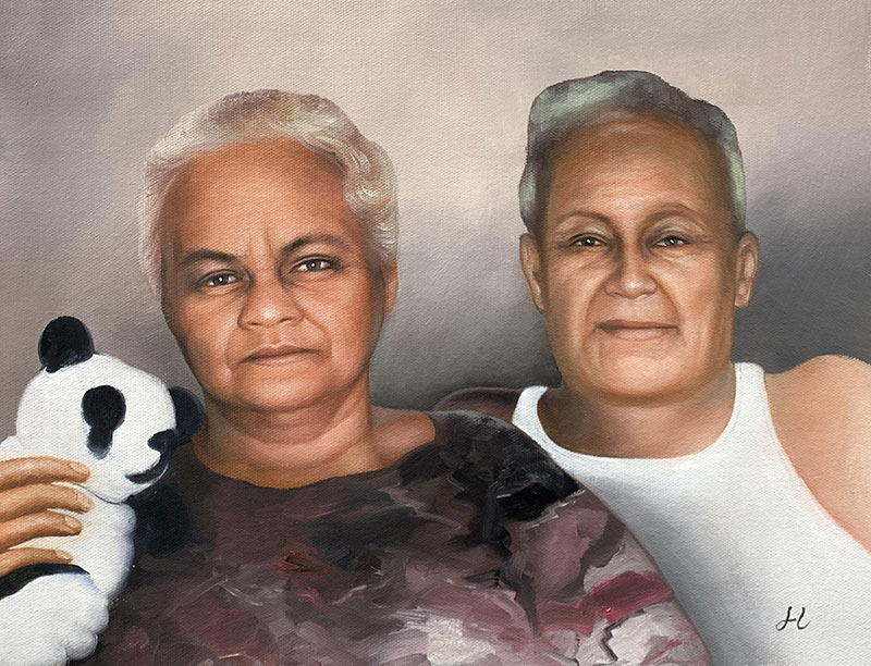 Beautiful handmade oil painting of two adults