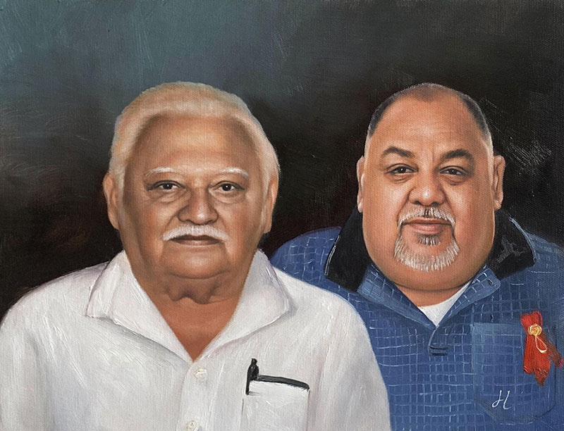 Custom oil painting of two adults