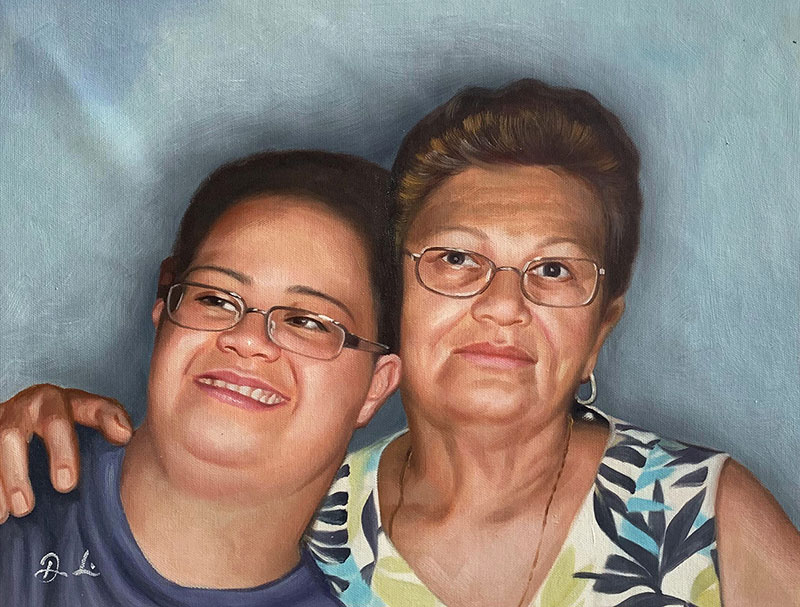 Beautiful handmade acrylic painting of two adults