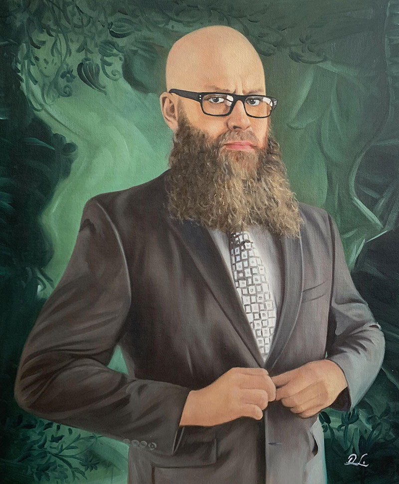 Custom acrylic portrait of a gentleman