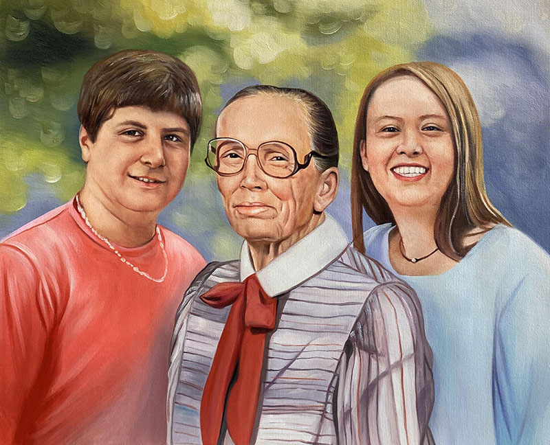Gorgeous oil painting of a family