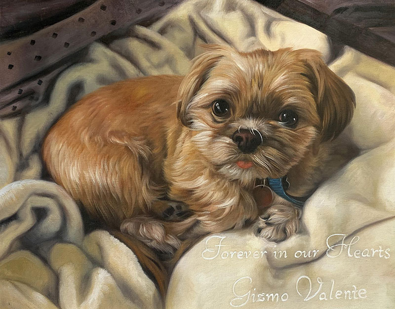 Custom oil painting of a cute dog