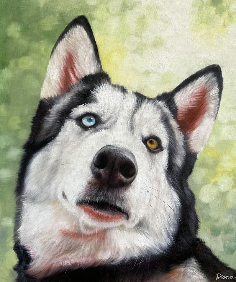 Custom dog paintings in oil