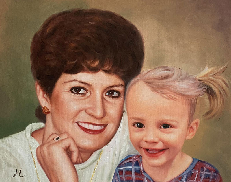 Painting of a woman and young girl.