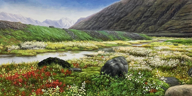 Stunning oil artwork of a landscape