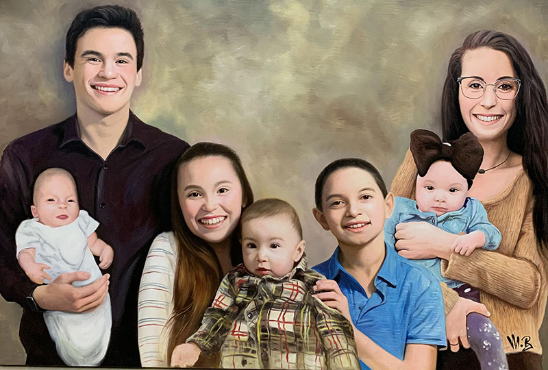 Beautiful oil artwork of the seven people