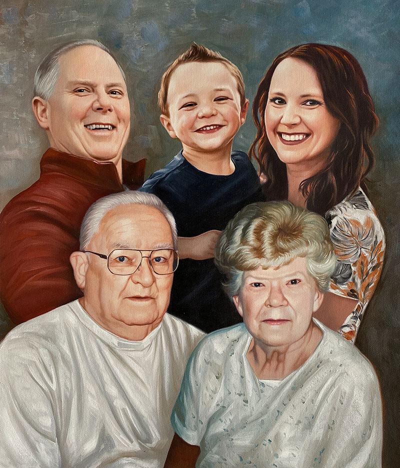 Couple Portrait portrait from photo Family Oil Painting Custom Family Painting oil on canvas best gift Custom Family Portrait