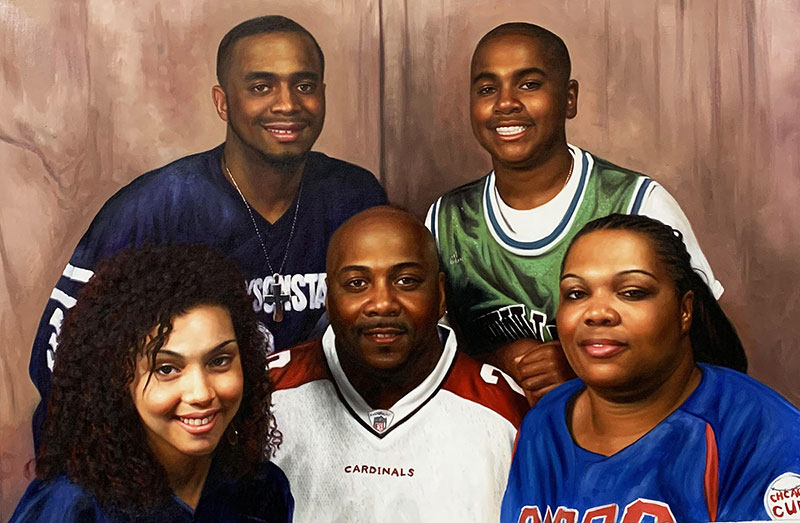 Beautiful oil painting of a family