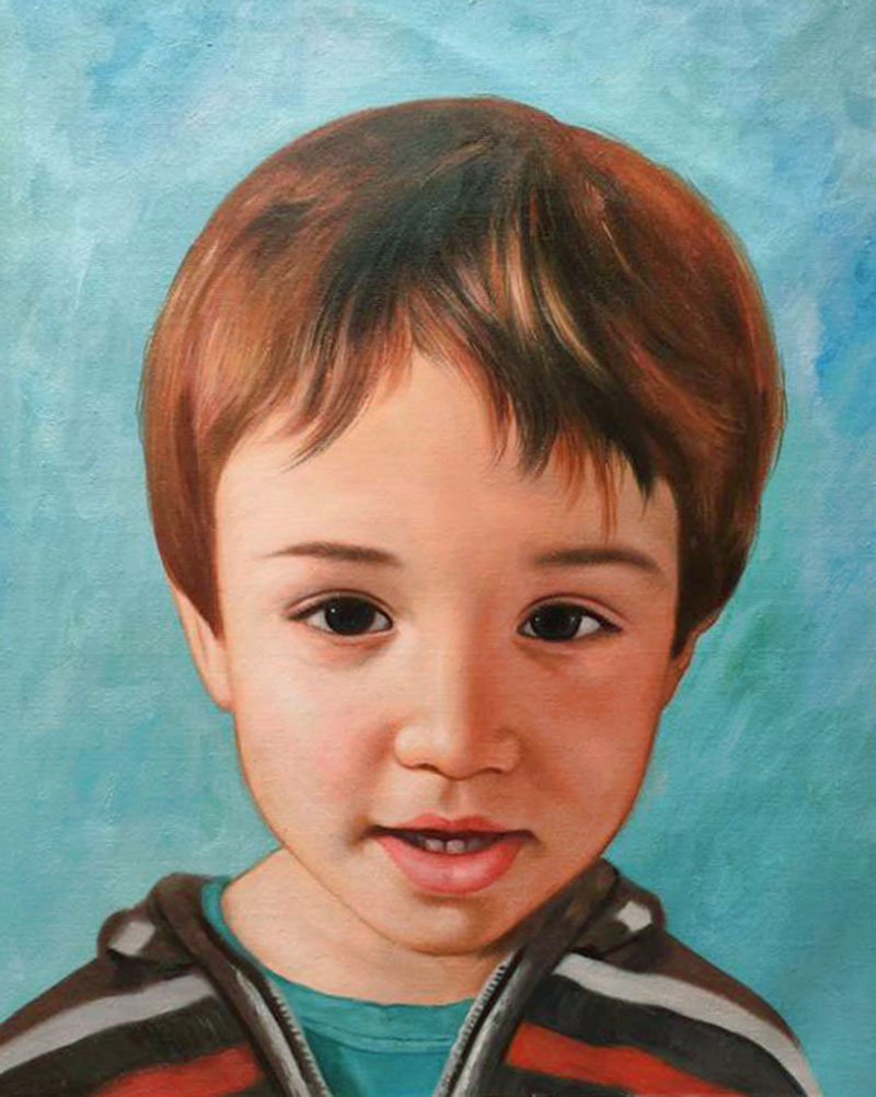 bambino olio da fotografia ritratto
