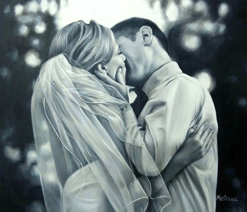 wedding portrait in black and white