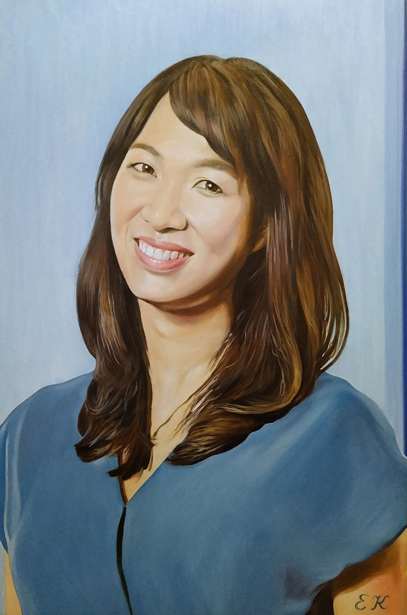Stunning handmade oil portrait of a lady