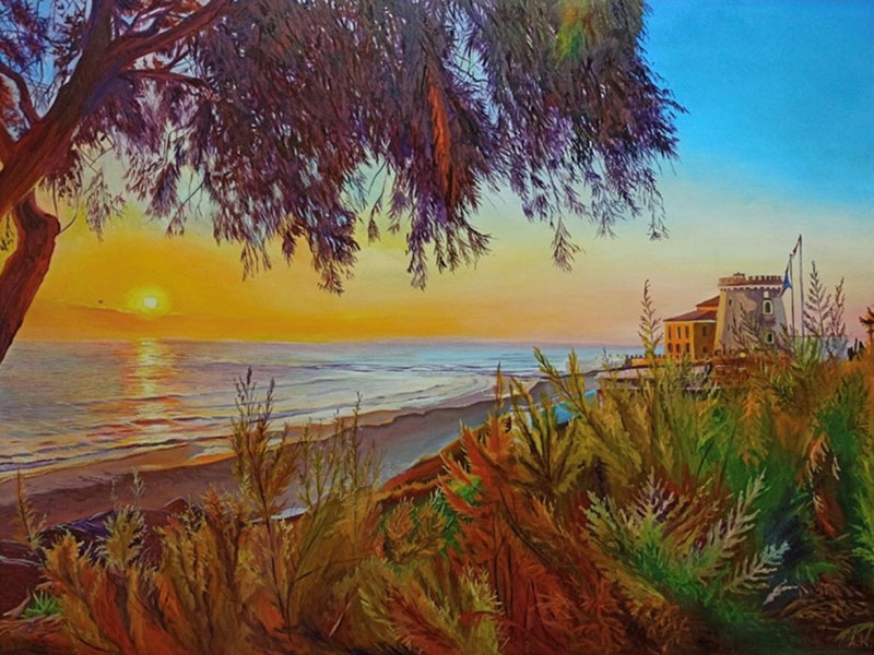Stunning handmade oil painting of a landscape