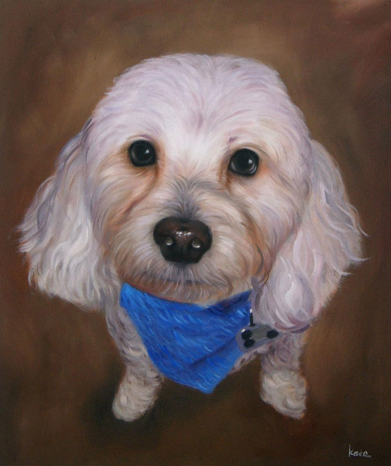 dog with napkin painting