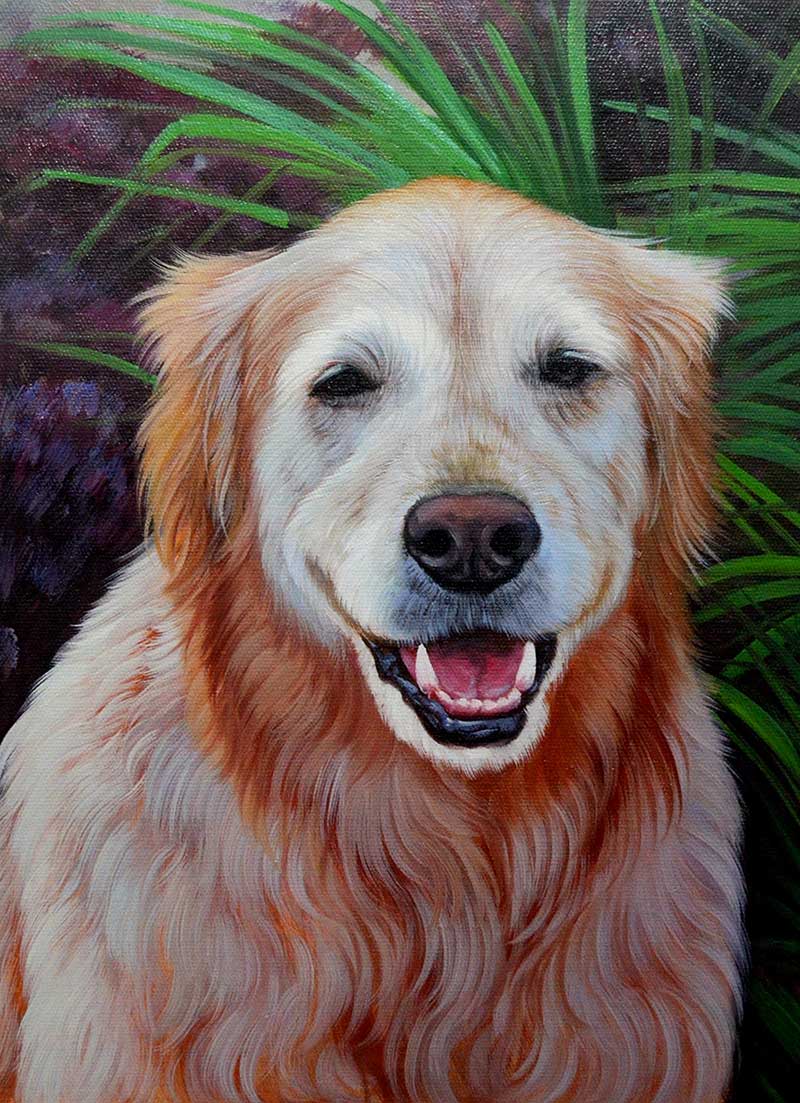 custom acrylic painting of your favorite family pet Golden