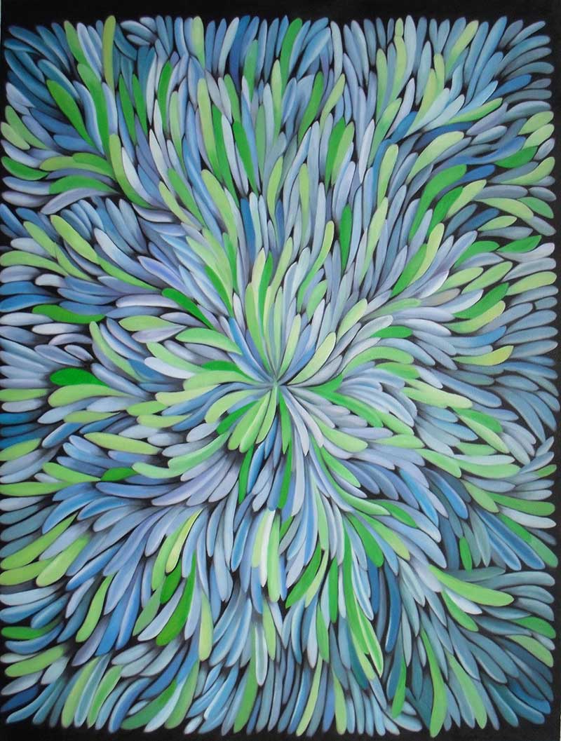 colorful oil painting of a trippy flower