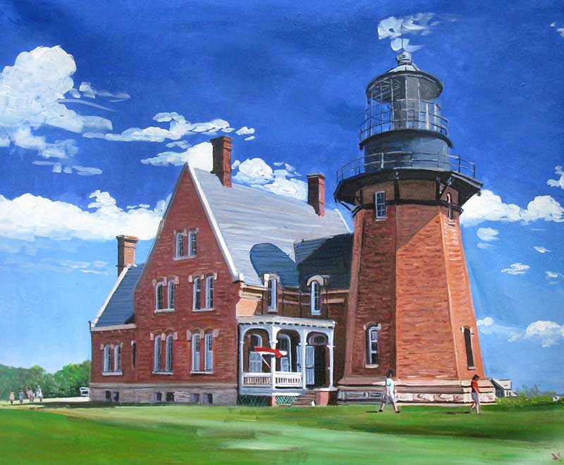 custom acrylic portrait of a lighthouse 