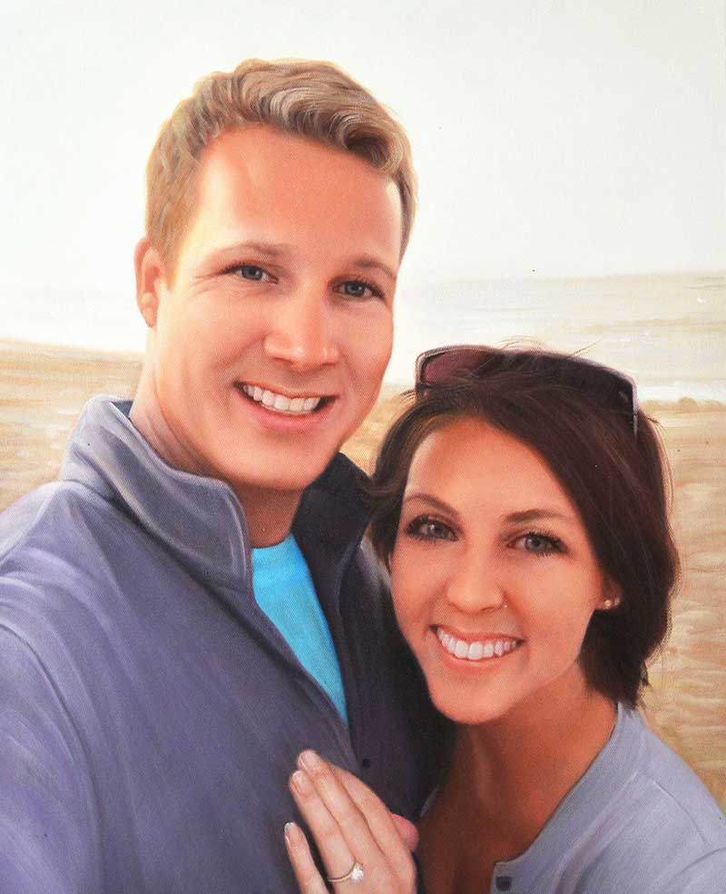 custom acrylic portrait of couple