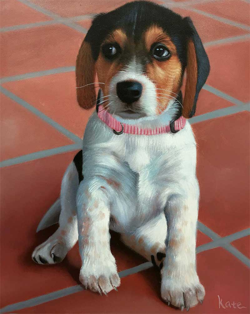 oil painting portrait cute dog