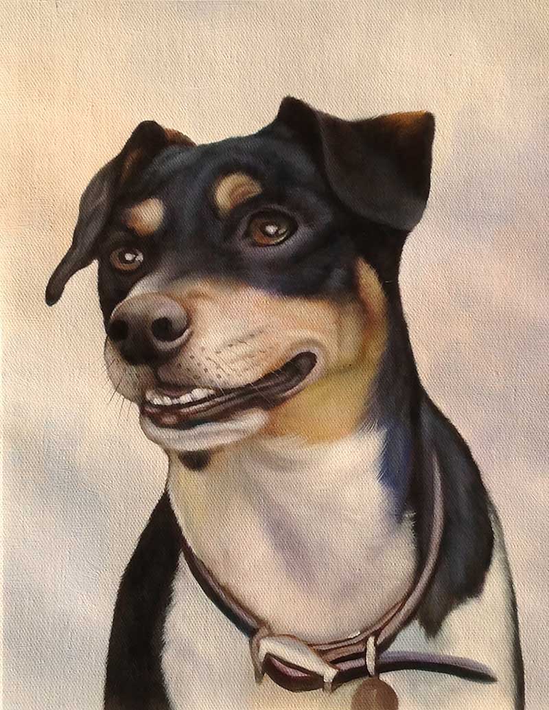 hondenportretten op canvas