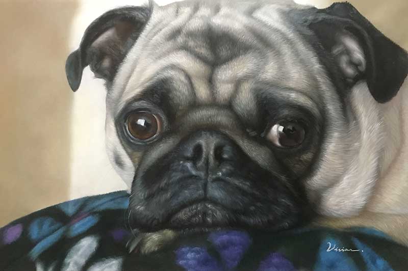 french bulldog dog painting portrait 