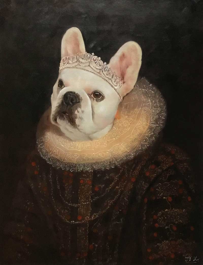 an oil painting of a british bulldog renaissance   