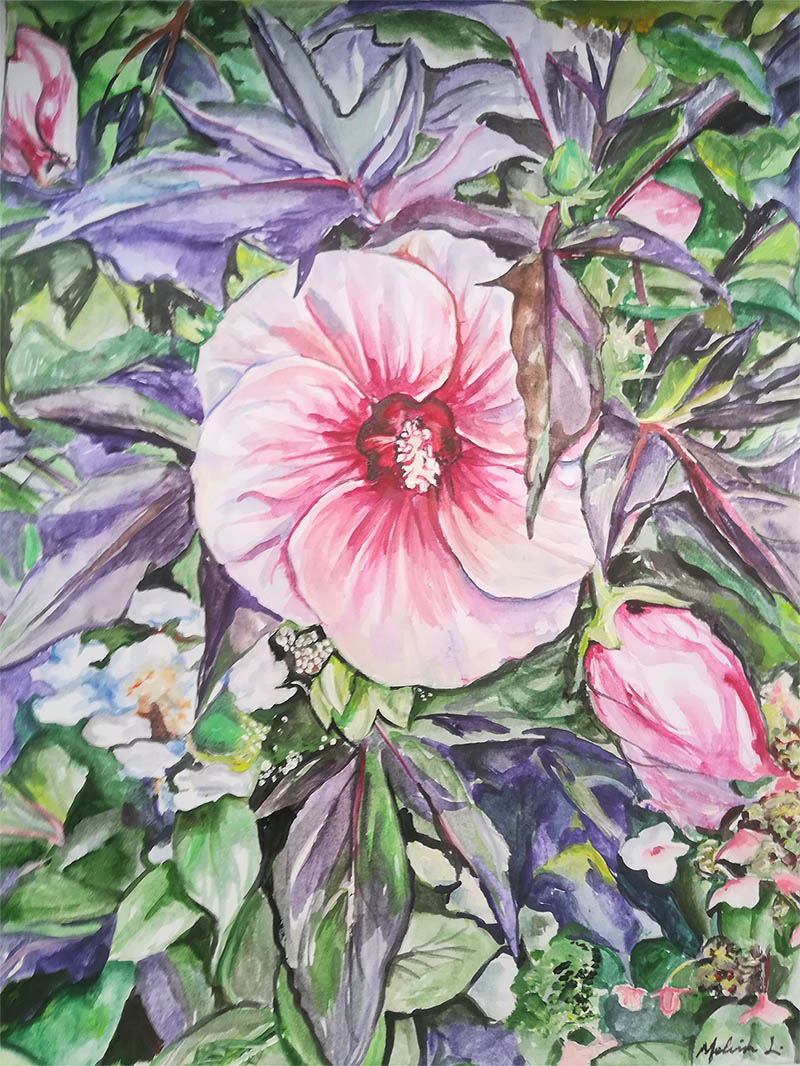 a watercolor painting of a rose