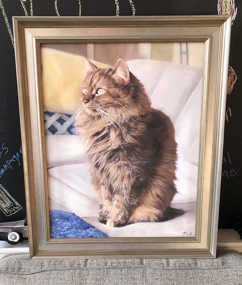 an oil painting of a majestic cat 