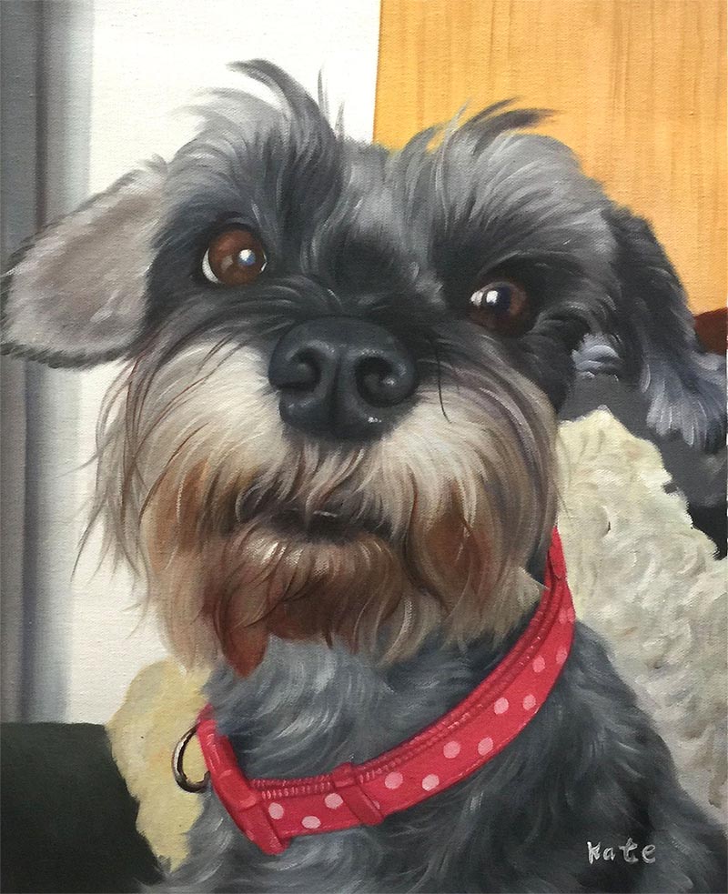 an oil painting of a dog