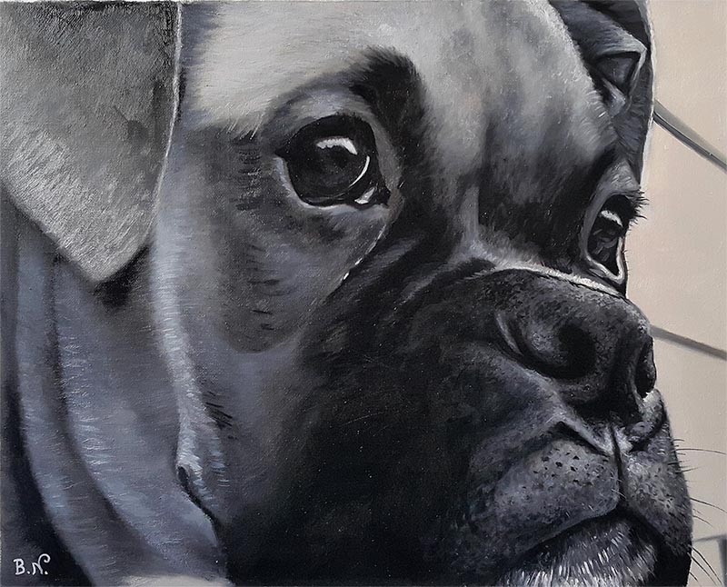 dog canvas painting