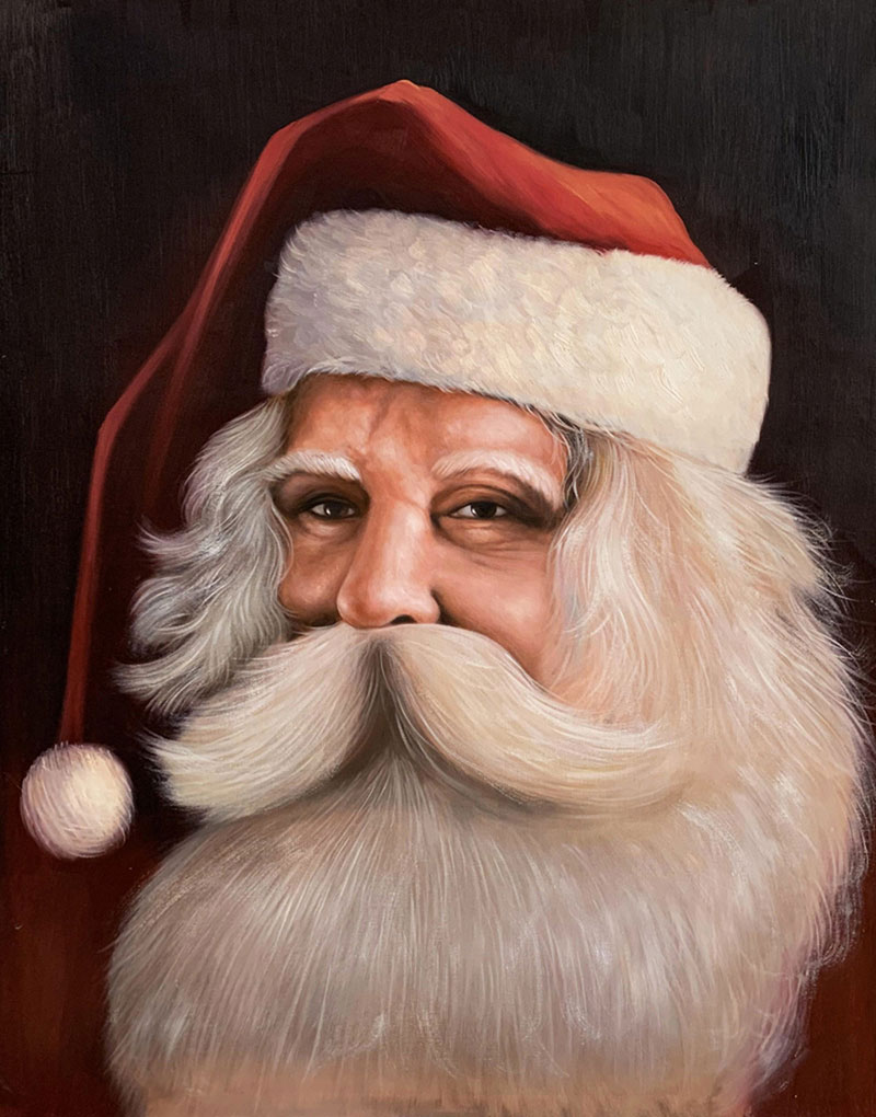 Painting of Santa Claus