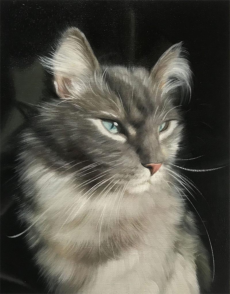 an oil painting of a majestic cat 