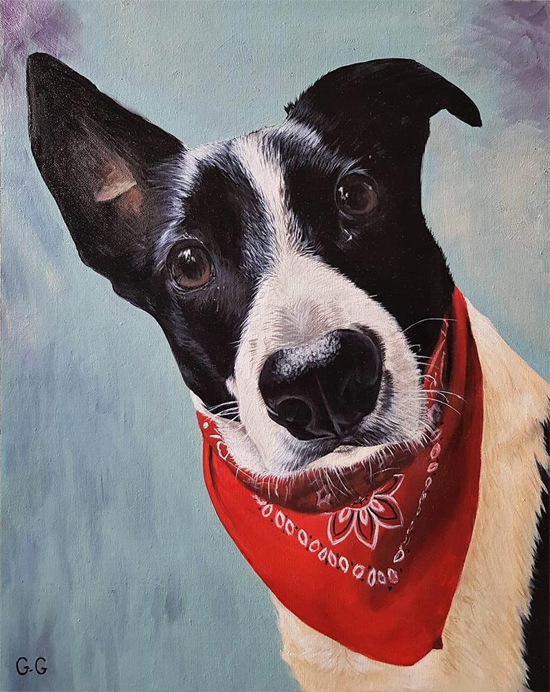 dog canvas painting