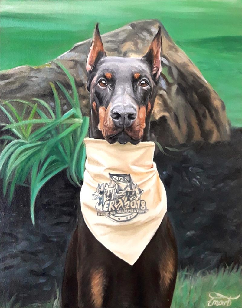 dog canvas painting