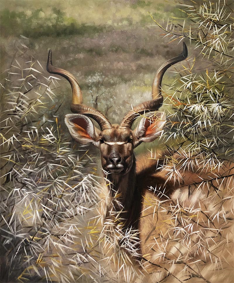custom acrylic painting of antelope in wild
